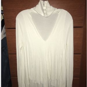 Free People White Cut Out Top